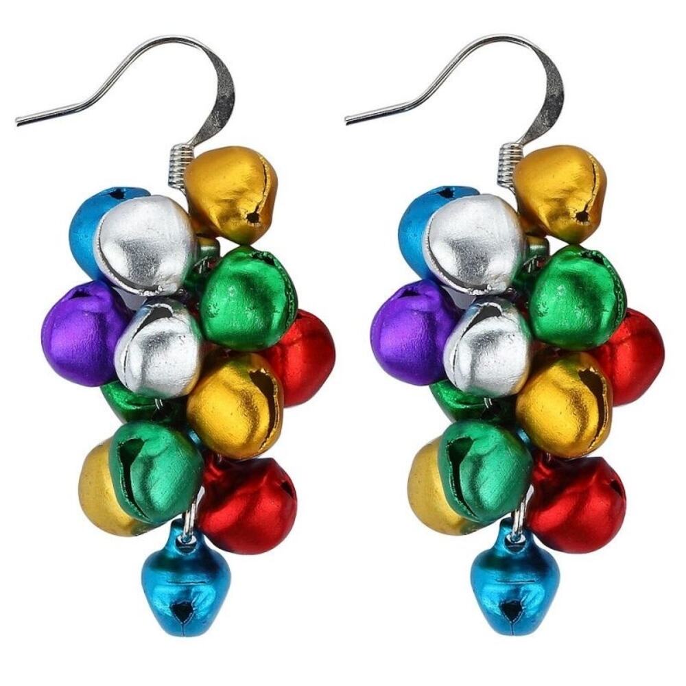 BOGO FREE RAVE JINGLE COLORFUL RAINBOW EARRINGS